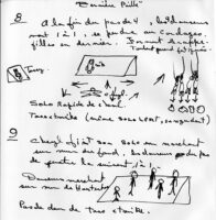 Croquis et notes de Jean-Pierre Perreault. Dernière Paille, Fonds Jean-Pierre Perreault (BAnQ), 1977.