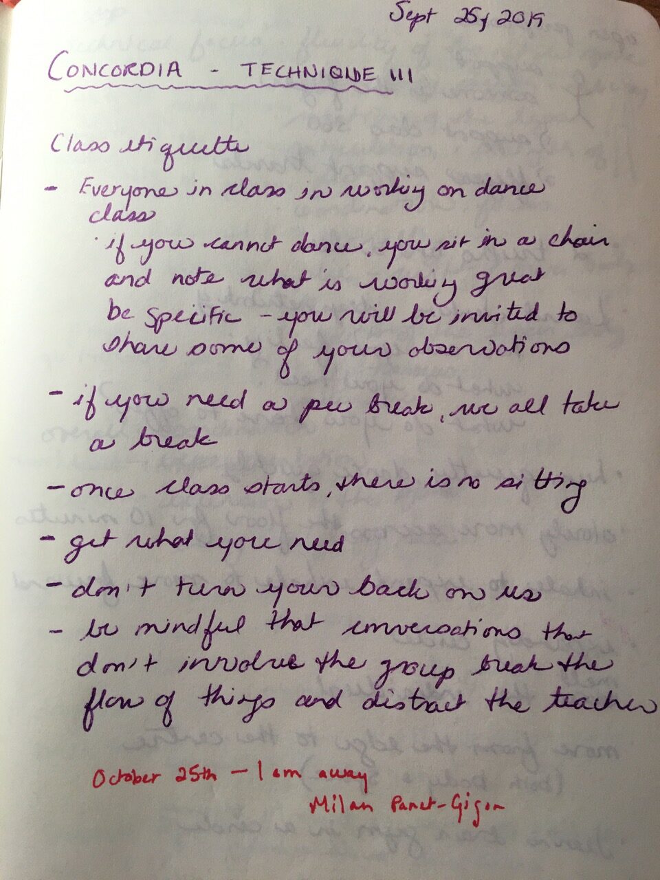 cahier d'enseignante de Marie Claire Forté p.1