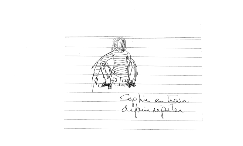dessin de Sophie Michaud par Hélène Langevin, vers 1990