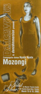 Programme du Festival Dance Immersion de Toronto, 2002 Avec Marion Landers en couverture